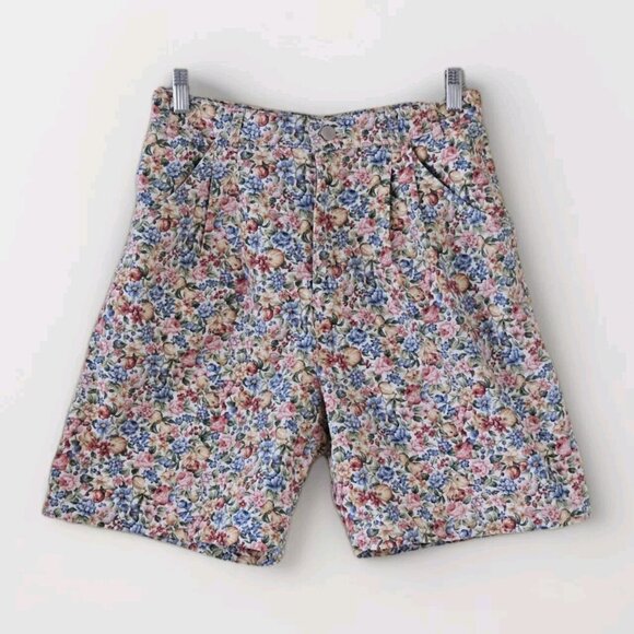 Willowbend Pants - Willowbend Shorts Womens 12 Floral Cotton Twill Pockets Retro Boho USA Made Vtg